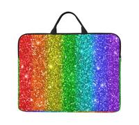 L'arcobaleno sembra con le paillettes, Custodia per laptop da 14 pollici, borsa per notebook, custodia per laptop, valigetta con maniglia