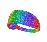 L'arcobaleno sembra con le paillettes,Fascia elastica per capelli multiuso unisex, fascia antisudore sportiva