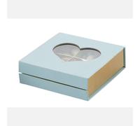 L'Arcolaio Box Telata Portaconfetti 13 x 13 x 4 Cm Bomboniera Celeste con Cuore 1 Pz