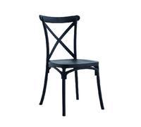 VERDELOOK Cross, Sedia in Polipropilene Impilabile, 47x48 H90cm, Nero