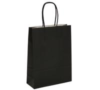 L'Arcolaio Shopper Kraft Nero Regali Natalizi 26X11X34 Cm Cf 10 Pz