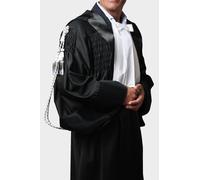 L'Ardito Military Store Kit Toga Avvocato che non Sgualcisce Completa di Accessori e Ricamo (Cordoniere Argento/Nero (Avvocati Ordinari), 181/185cm - Taglia 125)