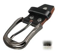 Larebidtex Fibbia di Ricambio per Cintura in Pelle Nera, Larghezza 3,8 cm, Tipo #10125, in Lega di Zinco ad Alta Resistenza, Senza Nichel, con Vite di Collegamento e Passante in Pelle Inclusi