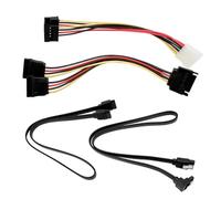 Larebidtex Kit Cavi SATA III Completo: Cavi di Alimentazione e Dati SATA con Connettori Diritti e a 90 Gradi, Adattatore Splitter di Alimentazione e Adattatore Molex, Perfetto per SSD e HDD, Nero