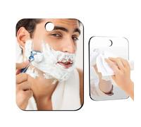 Larebidtex Specchio per Doccia Grande Antinebbia con Ventosa e Gancio Adesivo, Specchio da Barba e Trucco, Infrangibile, Ideale per Viaggi e Uso Quotidiano, 18cm x 14cm, 66% Più Grande dell'Originale