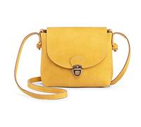 LaRechor Borse a Tracolla Piccole con Chiusura Fibbia Mini Borsa in Pelle Sintetica Borsello Porta Cellulare Regalo Per Donna e Ragazza (Giallo)