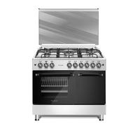 LAREL L90GXP CUCINA A GAS 90x60 5 FUOCHI FORNO A GAS VENTILATO - INOX