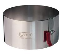 Lares Anello per torta con leva di serraggio, diametro 10 - 18 cm, altezza 10 cm, in robusto acciaio a molla regolabile, con scala per lavori precisi, made in Germany
