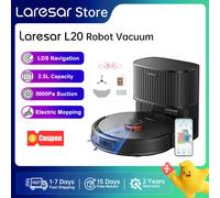 Laresar L20 Robot Aspirapolvere con 5000Pa di Aspirazione, Navigazione LDS, Stazione di Svuotamento Automatico, Controllo Smart APP per Pavimenti e Tappeti Laresar l20