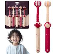 LaresDay 5 pezzi spazzolino manuale per bambini, spazzolino da denti a tre lati, extra morbido, per una pulizia delicata e la cura delle gengive (rosa)