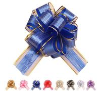 LaresDay Fiocchi regalo, 5 pezzi, grandi (18 cm), per confezioni regalo, auto e auto, riutilizzabili, con pellicola dorata, per matrimoni, feste, inaugurazione della casa (blu)