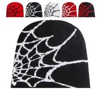 LaresDay Harajuku Y2K Cappellino Spider Web MEA Culpa Print Berretto in cotone unisex per street fashion, Nero + bianco, S/L