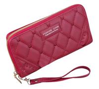 LaresDay Portafoglio da donna grande formato lungo | portafoglio con scomparti multistrato e chiusura lampo | porta badge e porta carte | amore goffratura | ecopelle | telefono cellulare | portamonete