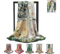 LaresDay Sciarpa in seta da donna, 90 x 90 cm, lucida, in raso, multifunzionale, come foulard, per ufficio, sera, viaggi, idea regalo leggera e facile da pulire, 90x90cm