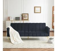 LARFOEK Divano 2 Posti Divano Letto con Funzione Sonno Moderno Divano Pieghevole 5 Angolazioni Regolabili Divano Divano Divano Letto Letto Home Cinema 183x76x75cm Nero