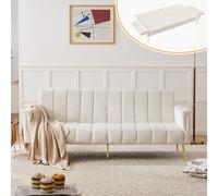 LARFOEK Divano 2 Posti Divano Letto con Funzione Sonno Moderno Divano Pieghevole 5 Angoli Regolabili Divano Divano Divano Letto Salotto Camera da Letto Appartamenti Home Cinema 183x76x75cm Beige