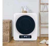 LARFOEK Mini asciugatrice da 3 kg con 6 programmi, 850 W LED touch screen a parete, 6 funzioni e protezione da surriscaldamento, bianco