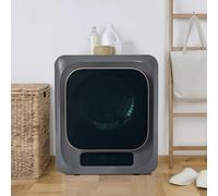 LARFOEK Mini asciugatrice da 3 kg con 6 programmi, 850 W LED touch screen a parete, asciugabiancheria con 6 funzioni e protezione da surriscaldamento, grigio