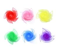 Larfraecy 6 panni da giocoliere, in seta colorata, 60 x 60 cm, per l'asilo, per lo spettacolo dei bambini, sensoriale, giocoleria, danza, ginnastica, spettacolo sensoriale per bambini