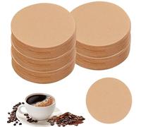 Larfraecy 600 filtri di carta per caffè non sbiancati, rotondi da 64 mm, compatibili con macchine per caffè e caffè espresso Aerobie Aeropress, filtri in carta naturale per caffè