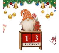 Larfraecy Blocchi del Calendario dell'Avvento di Natale | Calendario natalizio in legno senza volto di un vecchio ornamento per il conto alla rovescia | Decorazione natalizia