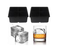 Large 2.5-Inch Silicone Ice Cube Trays for Cocktails and Whiskey, Easy Release Reusable Food Grade Ice Makers