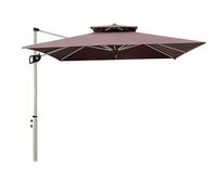 Large 2.5m Cantilever Patio Umbrella with Double Top - Adjustable Tilt for Garden Poolside & Balcony Shade - Rectangular Outdoor Sun Shelter Green Color
