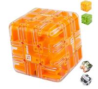 Large 3D Labyrinth Cube Puzzle - 3D Magic Cube Maze Ball Puzzle, maze ball puzzle, brain toy & game, Suitable Logic Development for Adults & Teens (Orange)