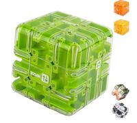 Large 3D Labyrinth Cube Puzzle - 3D Magic Cube Maze Ball Puzzle, maze ball puzzle, brain toy & game, Suitable Logic Development for Adults & Teens (Green)
