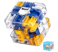 Large 3D Labyrinth Cube Puzzle, Stimolare l'Immaginazione, Sfida di Labirinto 3x3 per, Spaziale Allenare La Consapevolezza Spaziale,Fidgets Gioco di Labirinto 3D con Pallina Rotante(Blu)