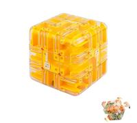 Large 3D Labyrinth Cube Puzzlelarge - Engaging Brain Teaser Toy, 3D Magic Cube Maze Ball Puzzle, Educational Focus Game Gift for Adults Teens (Yellow)