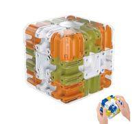 Large 3D Labyrinth Cubes Puzzle,Engaging Brain Teaser Toy,Brain Training Puzzle,Family Games,Educational Learning Toys for Logical Thinking,Helps Relieve Stress,Gift for Adults Teens (Orange)