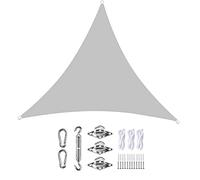 Large 6,4 x 6,4 x 6,4 m Triangle Sun Shade Waterproof Canopy 98% UV Block for Beach Patio and Garden Dark Green Shade Sail with Free Rope