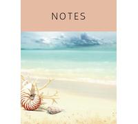 Large 8-1/2" x 11" Notebook and Journal with 125 lined pages for Writing, Note Taking, Journaling, or anything you choose. Beautiful cover design: Nautilus On The Beach
