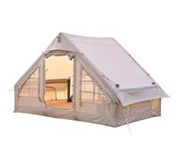 Large Air Tent 4 Season Inflatable Tent for Camping, 5-6 Person Outdoor Glamping Cabin Tents with Stove Jack & Mesh Windows, Easy Setup Waterproof Oxford Tents Vision