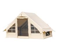 Large Air Tent 4 Season Inflatable Tent for Camping, 5-6 Person Outdoor Glamping Cabin Tents with Stove Jack & Mesh Windows, Easy Setup Waterproof Oxford Tents Vision