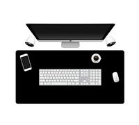 Large all black gaming mouse pad rubber PC computer mouse pad lock edge all black office pad oversized desk pad,80x40cm