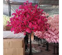 Large Artificial Bougainvillea Tree - Bold Red Blooms, Simulation of Cherry Trees, Peach, Fake, Sturdy Trunk, Indoor Outdoor(5mx4m)