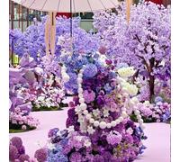 Large Artificial Purple Jacaranda Tree, Fake Flowering for Wedding, Mall, and Commercial Event Decoration(3.5mx2.5m)