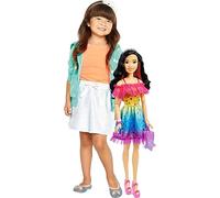 Large Barbie Doll with Black Hair, 28 Inches Tall, Rainbow Dress and Styling Accessories Including Shooting Star Handbag