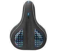 Large Bike Saddle, Mountain Bicycle Seat with Ergonomic Cushion and High Elastic Shock Absorbers, Soft PU Silicone Comfortable Cycling Saddle for Men and Women, 28 x 21 cm (Sella grande senza foro