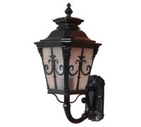Large Black Exterior Wall Lantern with Glass Shade Farmhouse Porch Sconce Lighting Waterproof Outdoor Patio Wall Light Fixture Modern Wall-Mounted Outside Lights for House Porch Garage Doorway(Black)