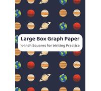 Large Box Graph Paper - ½-Inch Squares for Writing Practice: 120 Pages of Large Square Graph Paper for Handwriting Practice and Dysgraphia Support