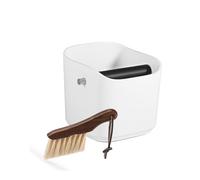 large capacity, Espresso Knock Box 1,2L (15 tazze) Scatola for caffè con spazzola for la pulizia del caffè e barra di battuta rimovibile,knock box(White Set)