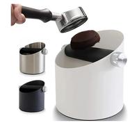 large capacity, Espresso Knock Box Grande capacità e base antiscivolo Accessori for macchina for caffè espresso Argento Bianco Nero,knock box(Steel White)