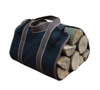 Large Capacity Firewood Carrier Bag, Outdoor Camping Canvas Bags for Fireplaces, Logs Stove Accessories, Tote Bag with Handles for Camping Trip(Black)