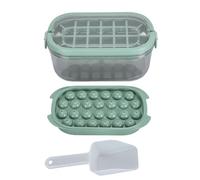 Large Capacity Ice Cubes Tray Double Layer 54 Grids Ice Maker Mould with Lid Bin Scoop (Green (Soft Bottom Type))