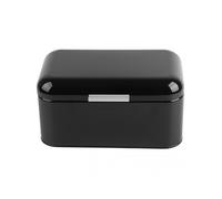 Large Capacity Metal Bread Bin Box Solid Color Retro Kitchen Storage Container Black Durable and Stylish Organizer