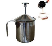 Large Capacity Milk Frother - Manual Stainless Steel Milk-Pitcher | Spring-Loaded Milk Foamer for Cappuccino Latte Hot Chocolate Espresso Cream, Home Kitchen Cafe