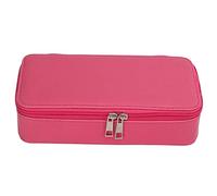 Large Capacity Pencil Case | 72 Pencil Storage & Double Compartments | PU Leather Organizer for School/Office/Travel | Elastic Mesh Pocket for Easy Access (Rose Red)